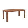 Three-quarter perspective view showcasing the clean lines and sturdy construction of the solid wood dining table