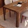 Front-facing diagram illustrating the clear seating space and leg width measurements for the 71 inch table
