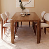 Close-up perspective shot highlighting the high-quality joinery and smooth transition between the table frame and legs
