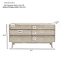 Technical diagram indicating a 31.1-inch total height, 55.1-inch width, and 15.7-inch depth with individual drawer measurements