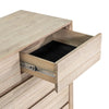 Close-up view of an open drawer highlighting the protective black felt lining and the high-quality internal wood construction