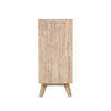 Straight-on side profile emphasizing the narrow depth of the chest, perfect for space-saving bedroom storage