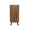 Side profile view showcasing the clean-lined vertical frame and the consistent warm wood grain wrap