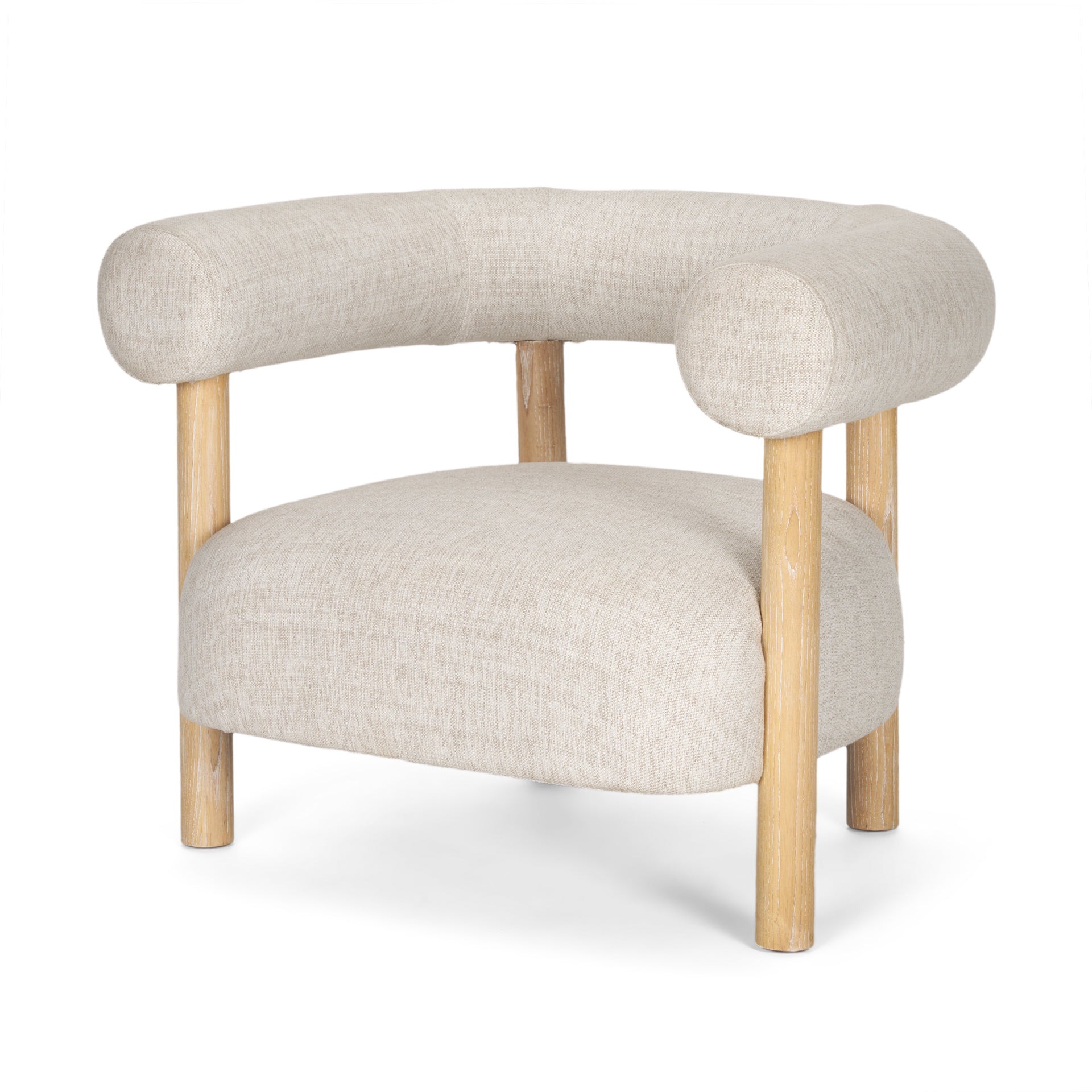 Gianna accent chair with upholstered fabric and wood legs by Hygge Design House