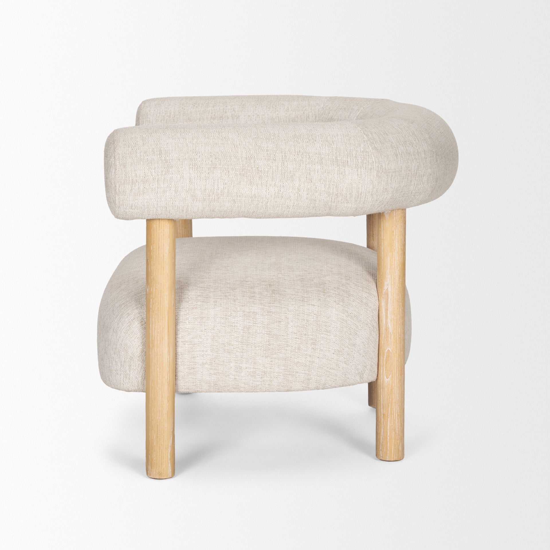 Gianna accent chair with upholstered fabric and wood legs by Hygge Design House