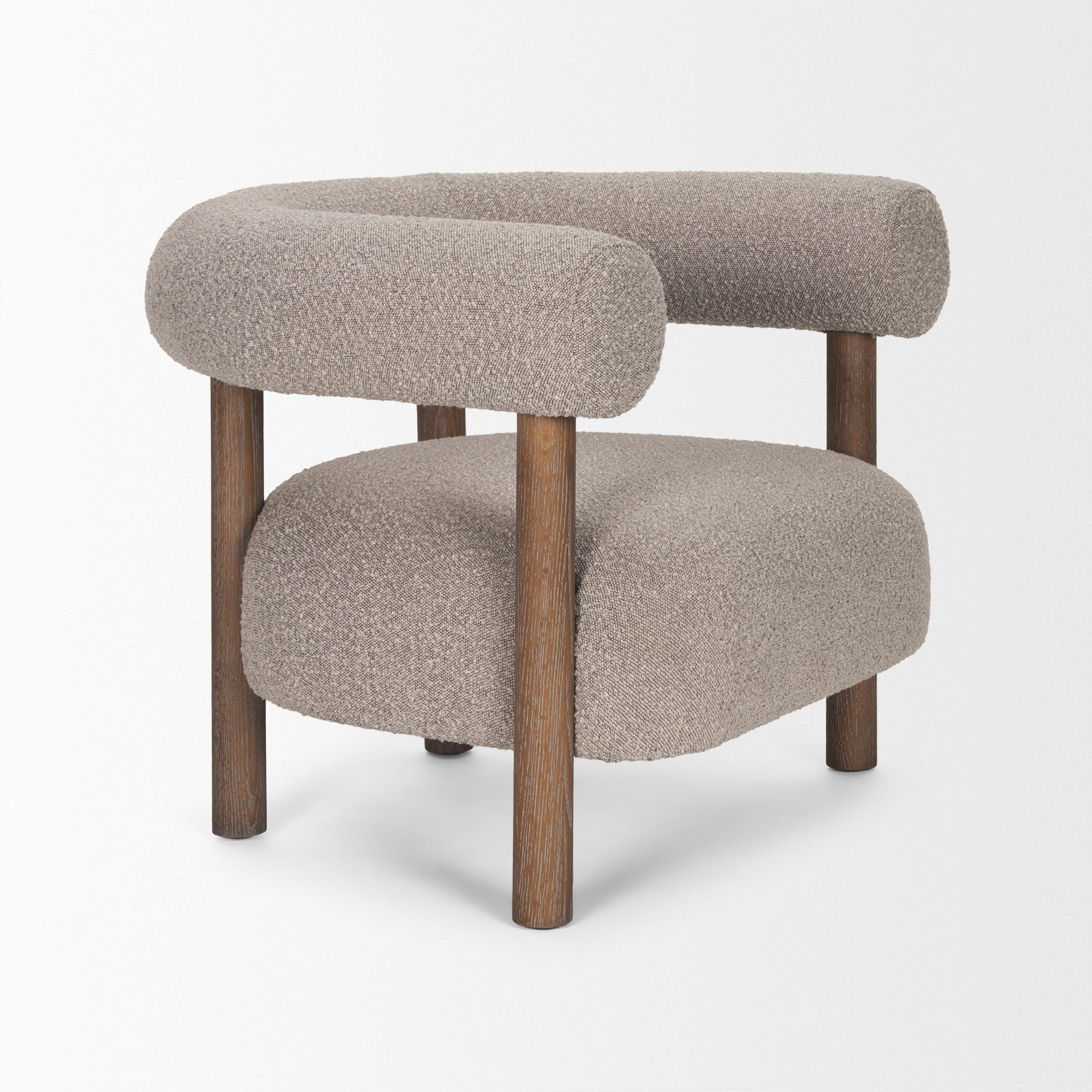 Gianna accent chair with upholstered fabric and wood legs by Hygge Design House