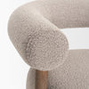 Close-up of dark wood frame detail on Gianna accent chair