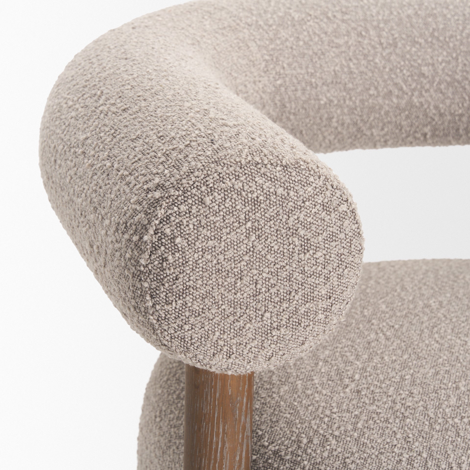 Gianna accent chair with upholstered fabric and wood legs by Hygge Design House