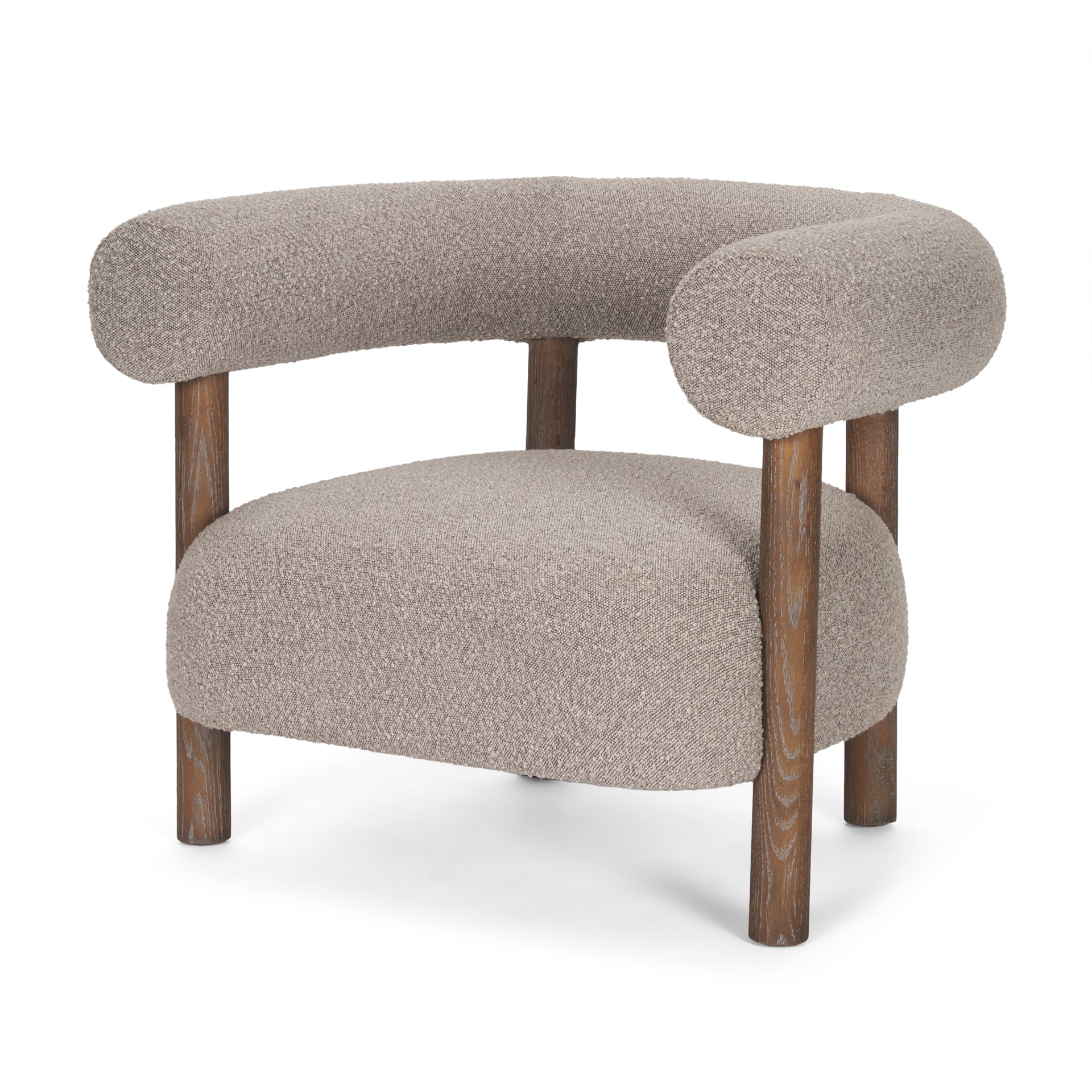 Gianna accent chair with upholstered fabric and wood legs by Hygge Design House