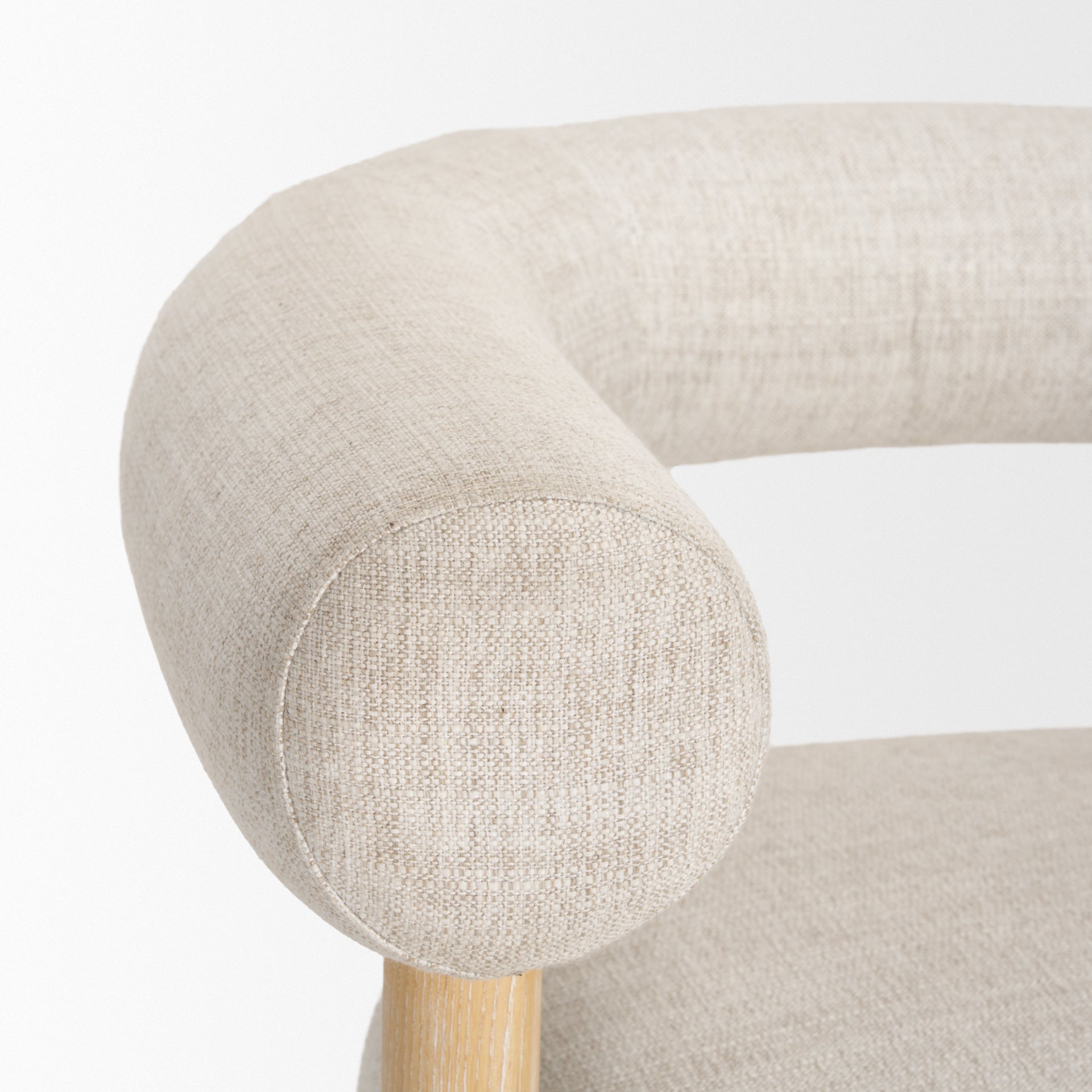 Gianna accent chair with upholstered fabric and wood legs by Hygge Design House