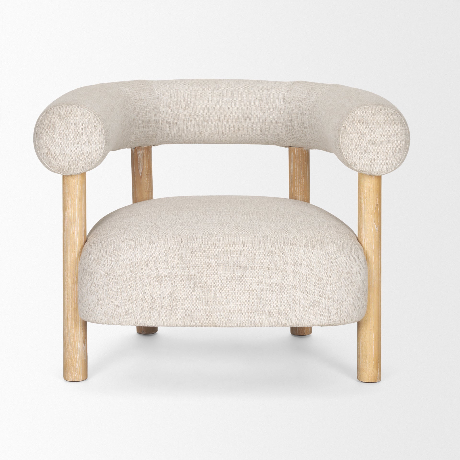 Gianna accent chair with upholstered fabric and wood legs by Hygge Design House