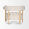 Angled view of Gianna accent chair in light fabric