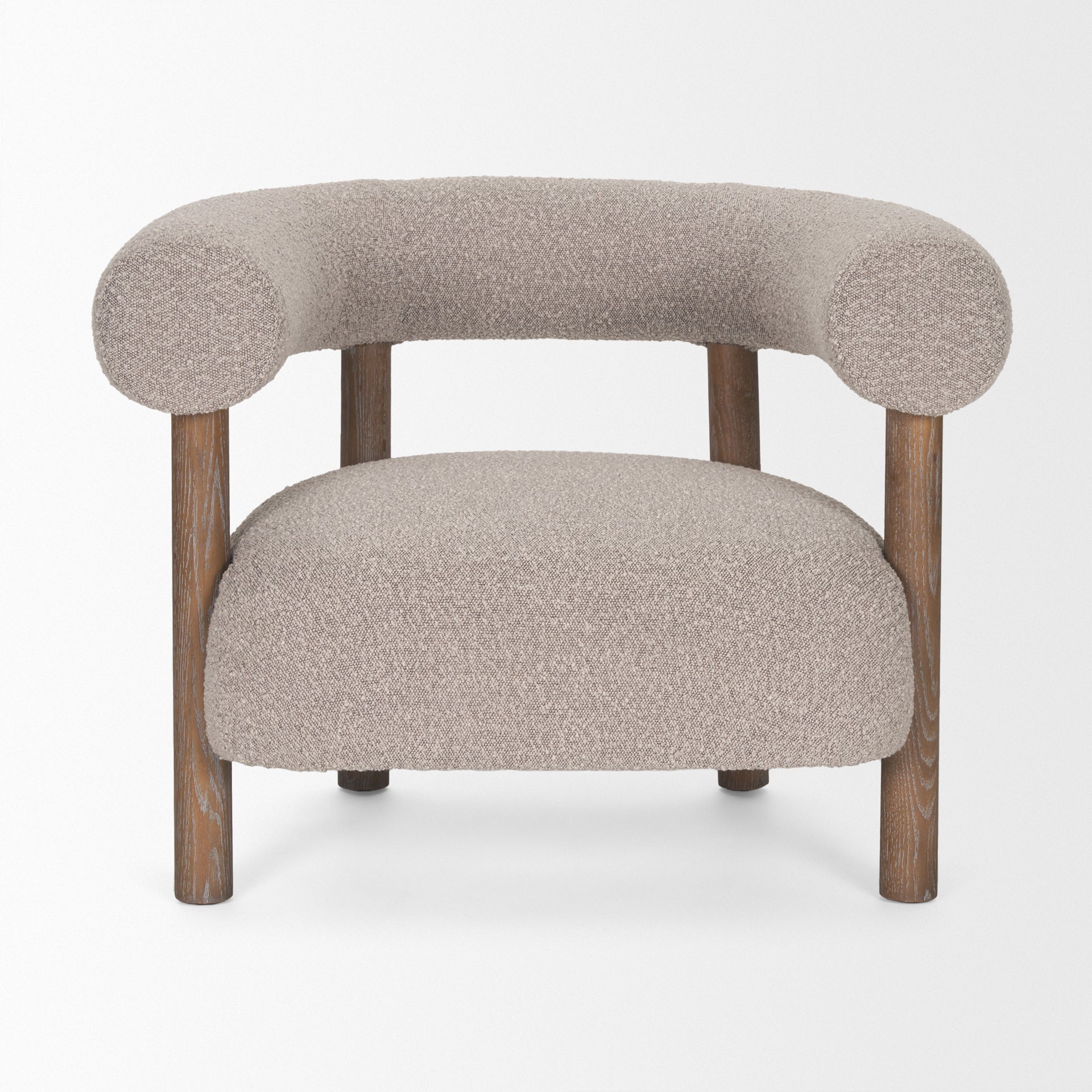 Gianna accent chair with upholstered fabric and wood legs by Hygge Design House