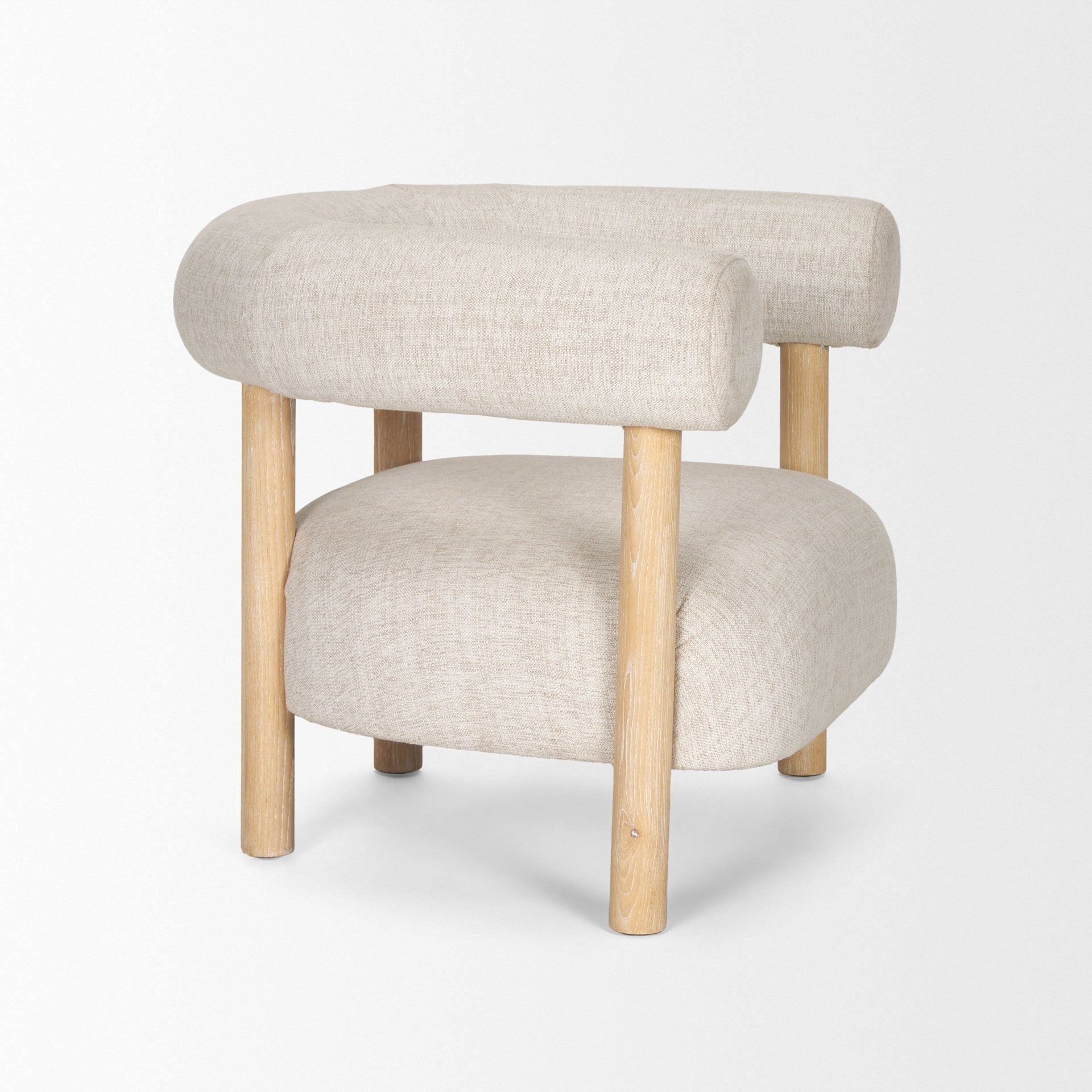 Gianna accent chair with upholstered fabric and wood legs by Hygge Design House