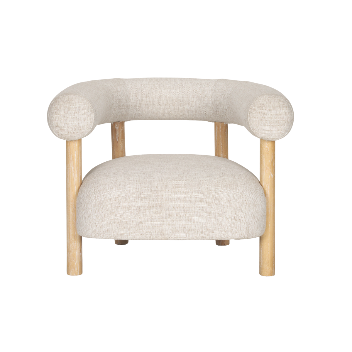 Gianna accent chair with upholstered fabric and wood legs by Hygge Design House