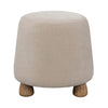 Studio shot of the Giselle ottoman in a neutral beige linen-look fabric showcasing its versatile styling potential
