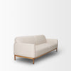 Rear angled perspective of Hale cream fabric sofa