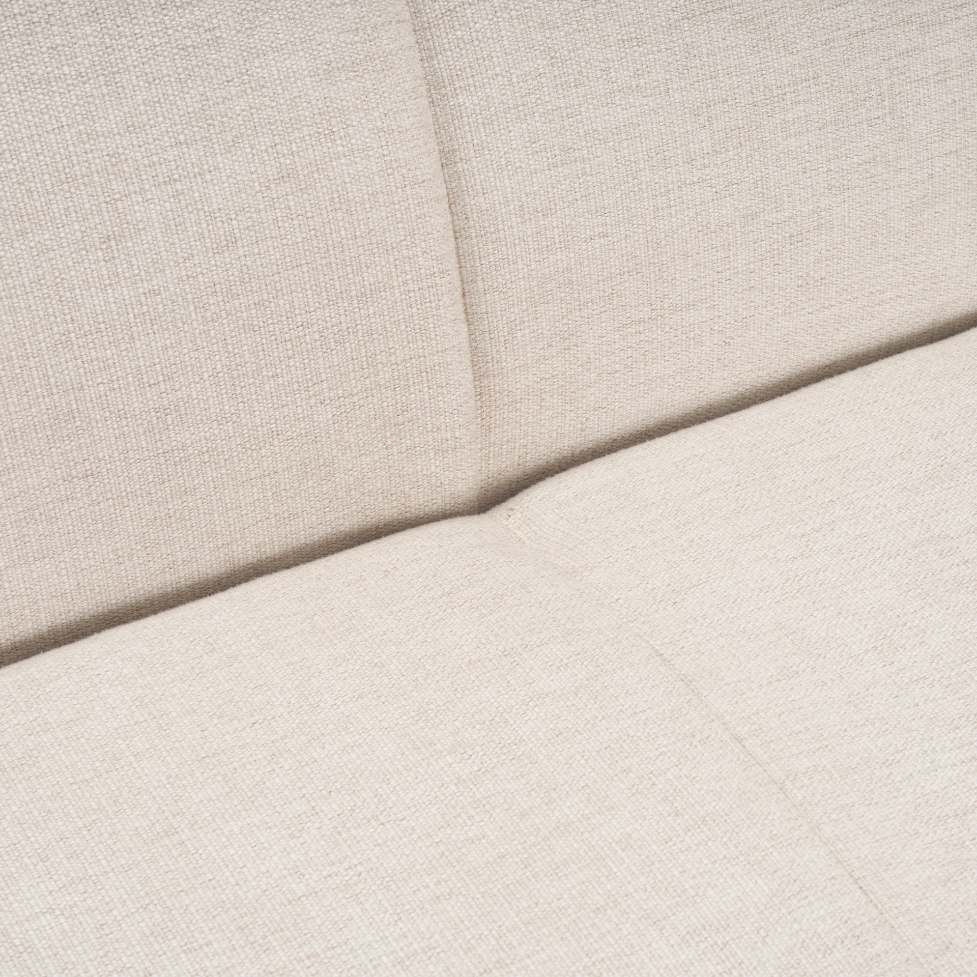Front view of Hale cream sofa with light wood base