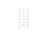 Hara 5 Drawer Tall Dresser - White