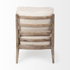 Rear view showcasing the architectural horizontal ladder-back wooden slats and sturdy leg construction