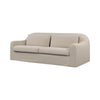 Angled perspective of the beige Harper slipcover sofa