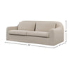 Frontal dimension diagram for beige Harper sofa