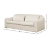 Dimension and size guide for cream Harper sofa