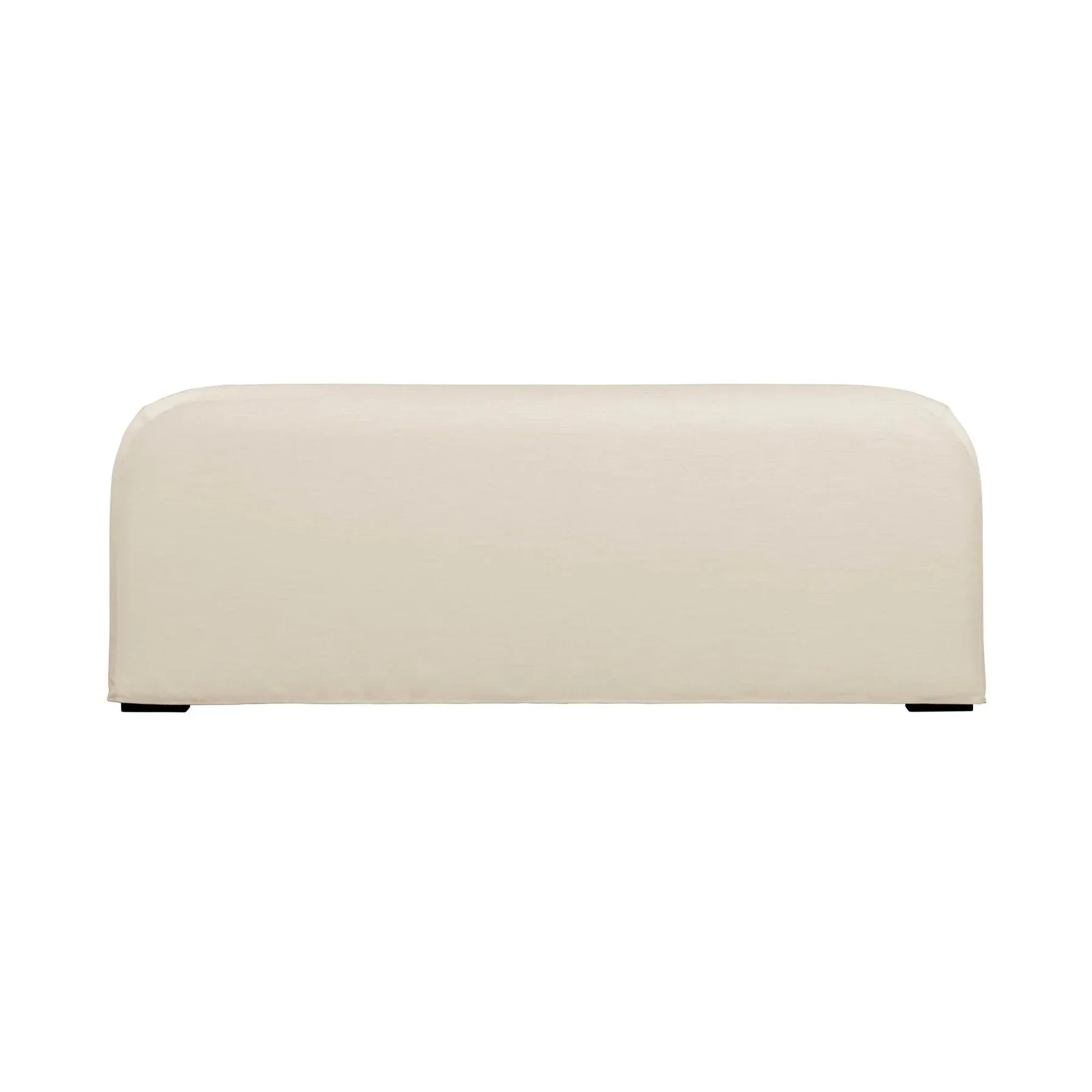 Full rear view of the cream Harper slipcover sofa
