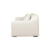 Angled side profile of the cream Harper slipcover sofa