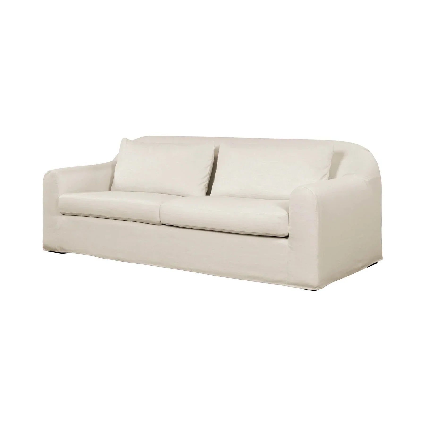 Front view of Harper slipcover sofa in cream fabric