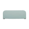 Minimalist back view of Harper light blue slipcover sofa