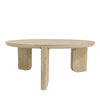 Low-angle shot emphasizing the sturdy construction and minimalist aesthetic of the light oak base