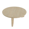 Direct overhead view highlighting the natural wood grain and uniform texture of the circular tabletop