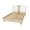 Perspective view of the single-size platform bed frame showcasing the sturdy construction and light wood tones