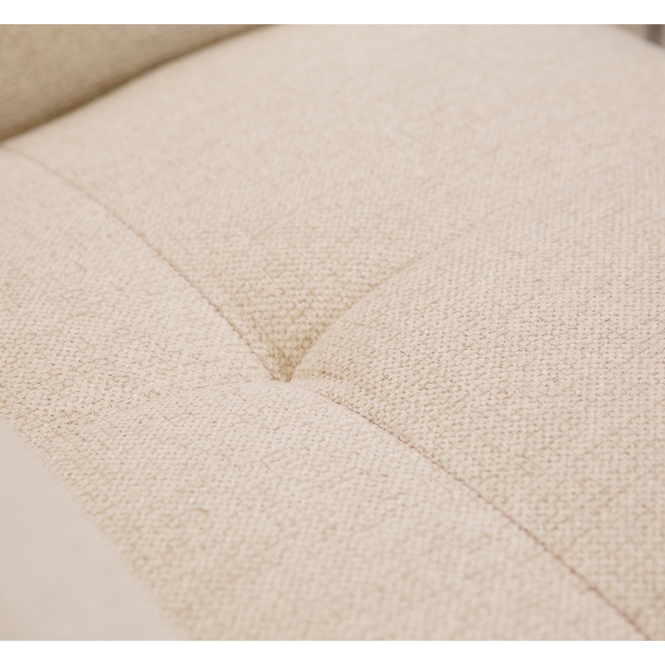 Front view of the Hedal Sofa Sectional Sleeper in cream textured fabric with matching throw pillows