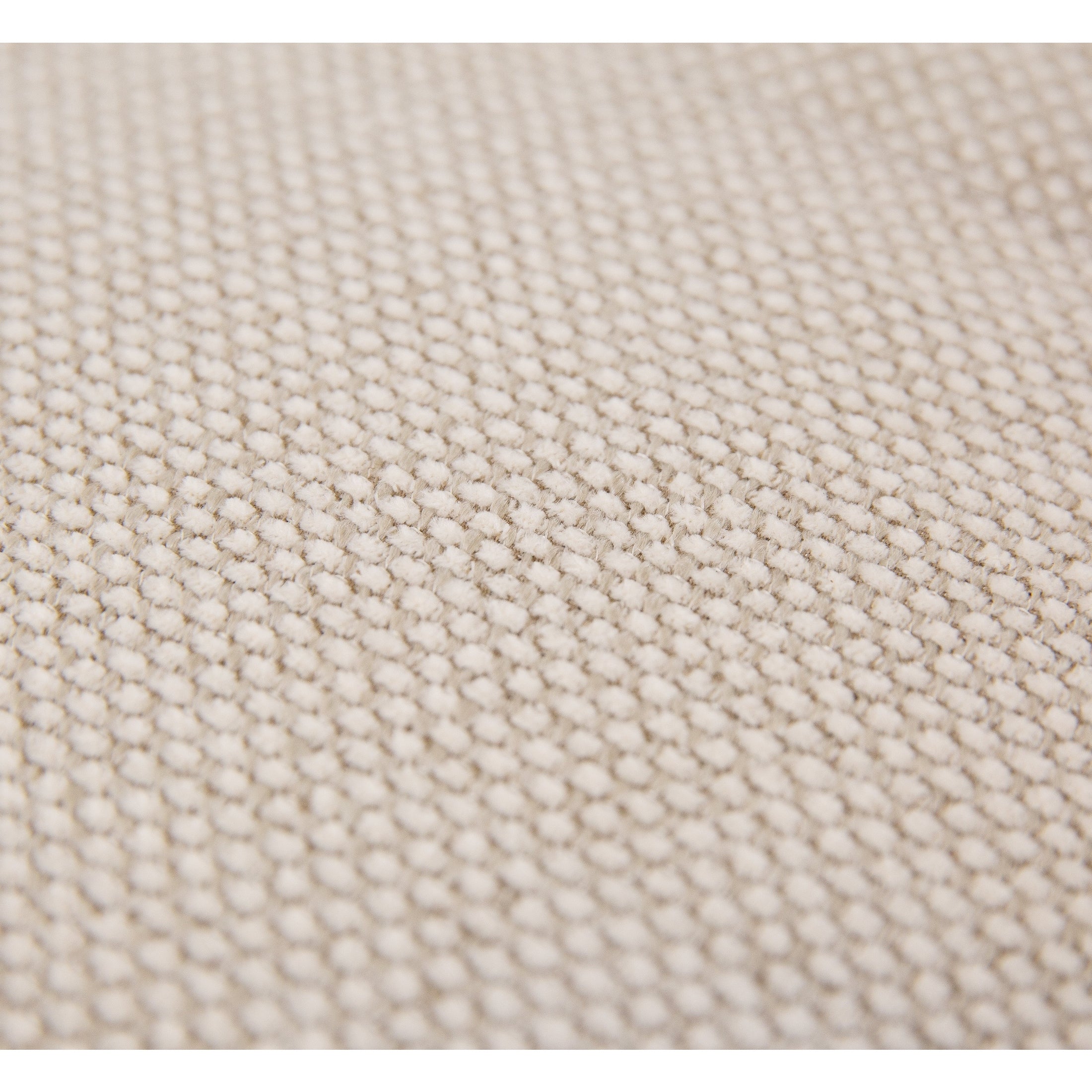 Front view of the Hedal Sofa Sectional Sleeper in cream textured fabric with matching throw pillows