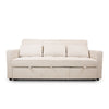 Front view of the Hedal Sofa Sectional Sleeper in cream textured fabric with matching throw pillows