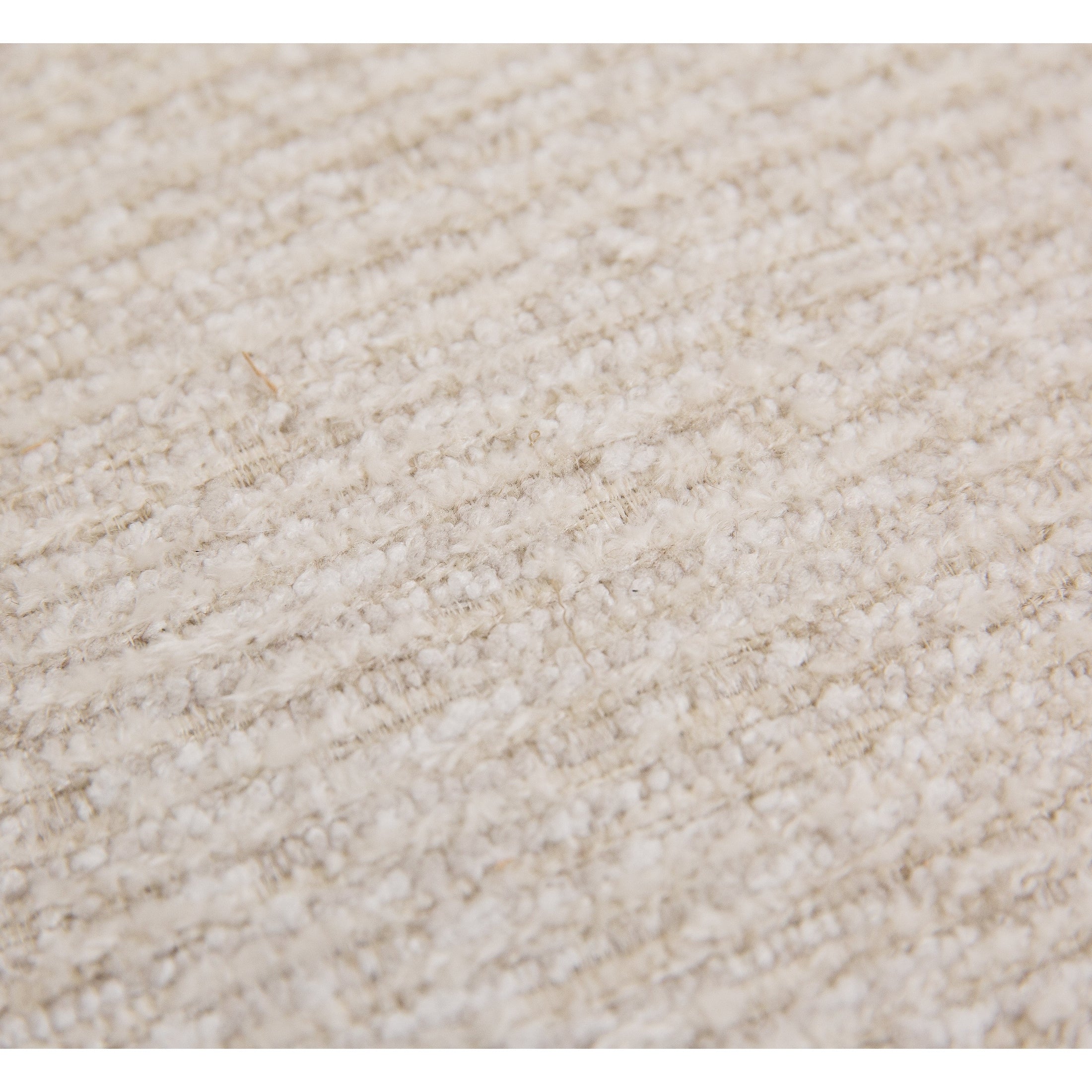 Front view of the Hedal Sofa Sectional Sleeper in cream textured fabric with matching throw pillows
