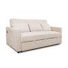 Direct front view of the Hedal sofa sleeper in its closed seating configuration