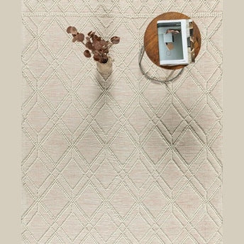 CIMO HAND WOVEN RUG IVORY/PINK-thumbmail-1