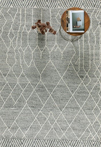 LABIN HAND WOVEN RUG IVORY/CHARCOAL