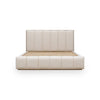 Bjorn Wood Frame Upholstered Platform Bed in Cotton and Chai