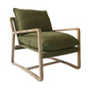 Huntington club chair in moss bouclé angled view