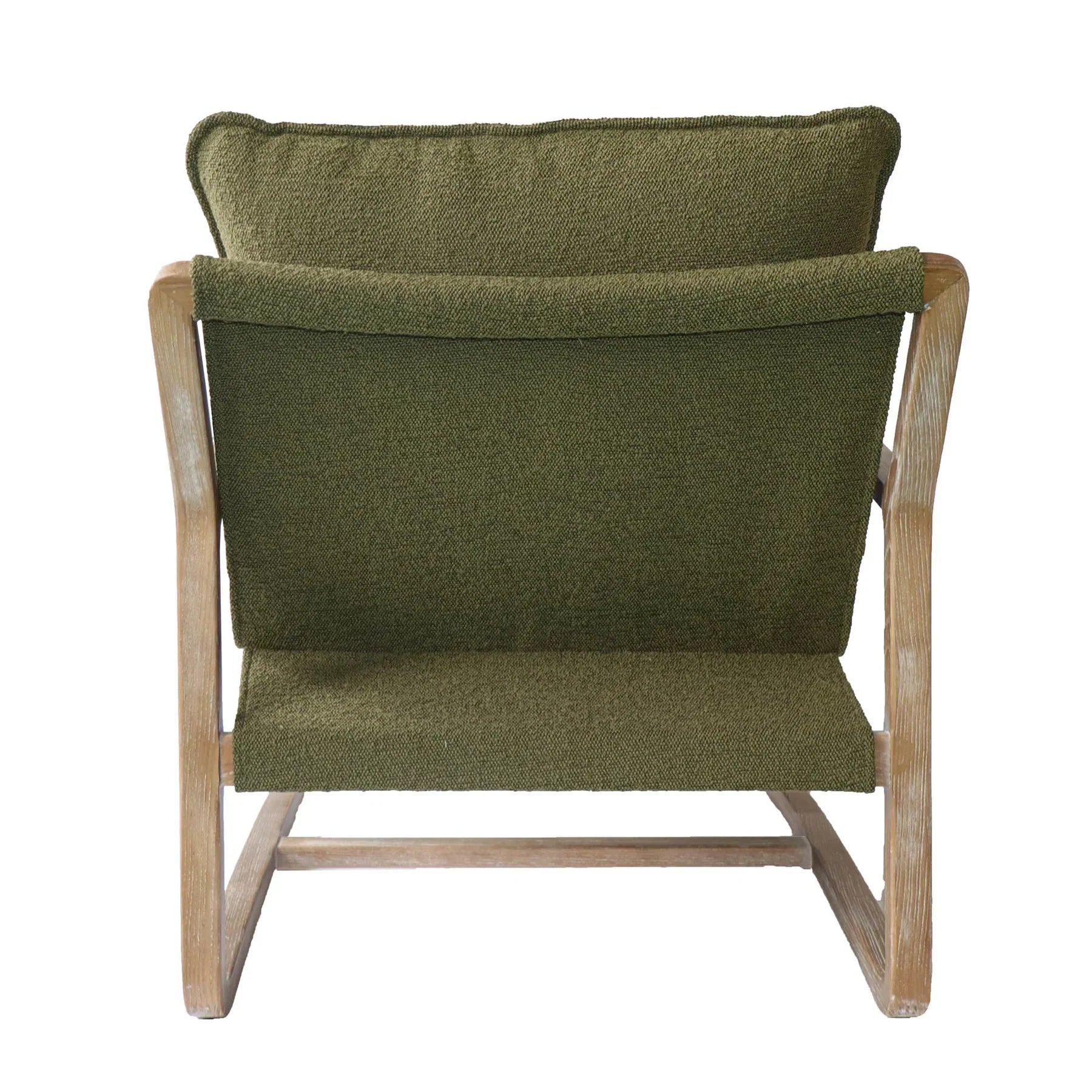 Huntington club chair in moss bouclé back view