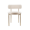 Ronda Boucle Fabric Dining Chair Brushed Brass