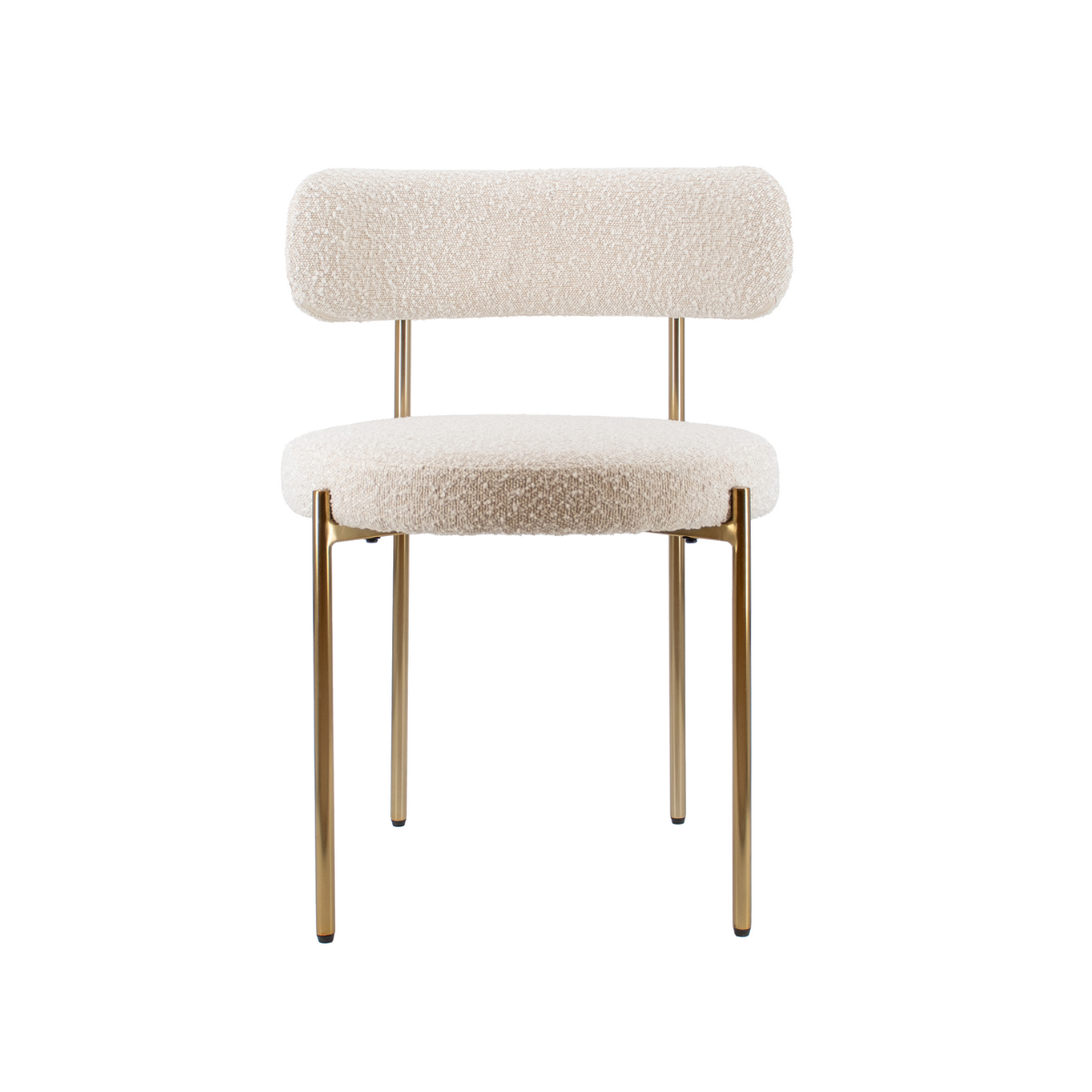 Ronda Boucle Fabric Dining Chair Brushed Brass