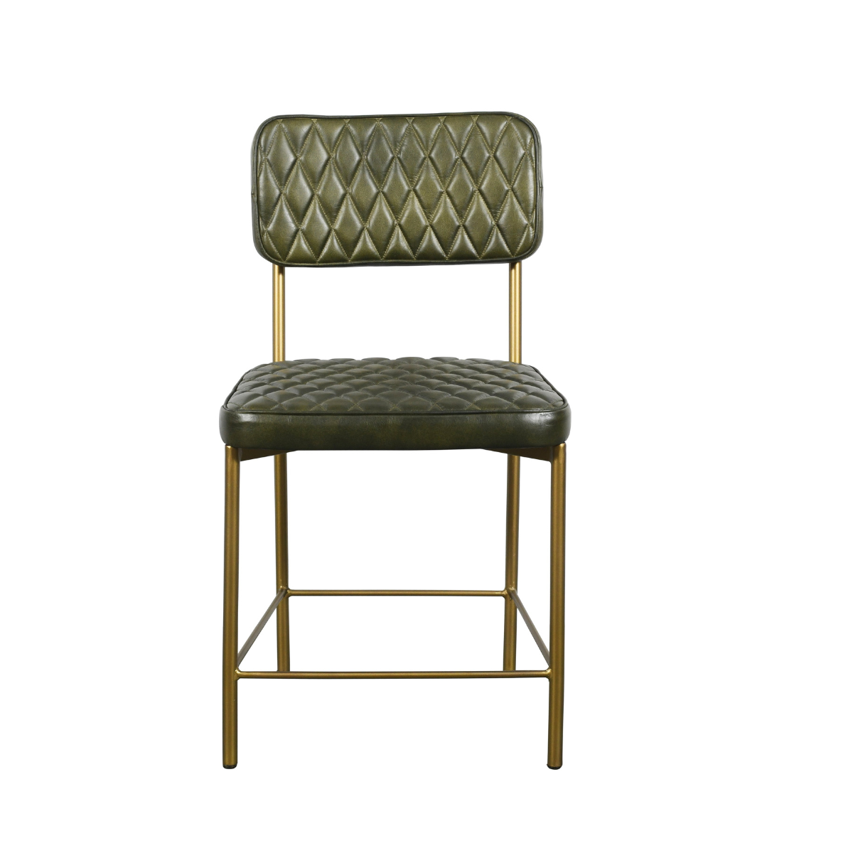 Vega Dining Chair  Genuine Leather Seating - Green