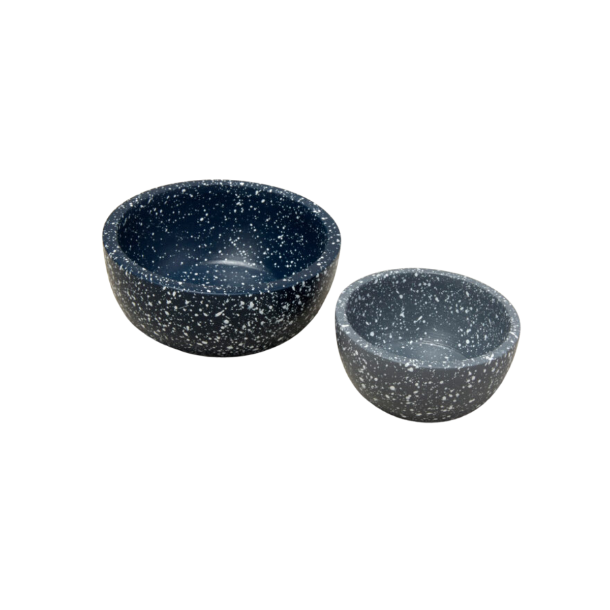 Speckled Cement Nesting Bowls, Set of 2 - Midnight/Slate