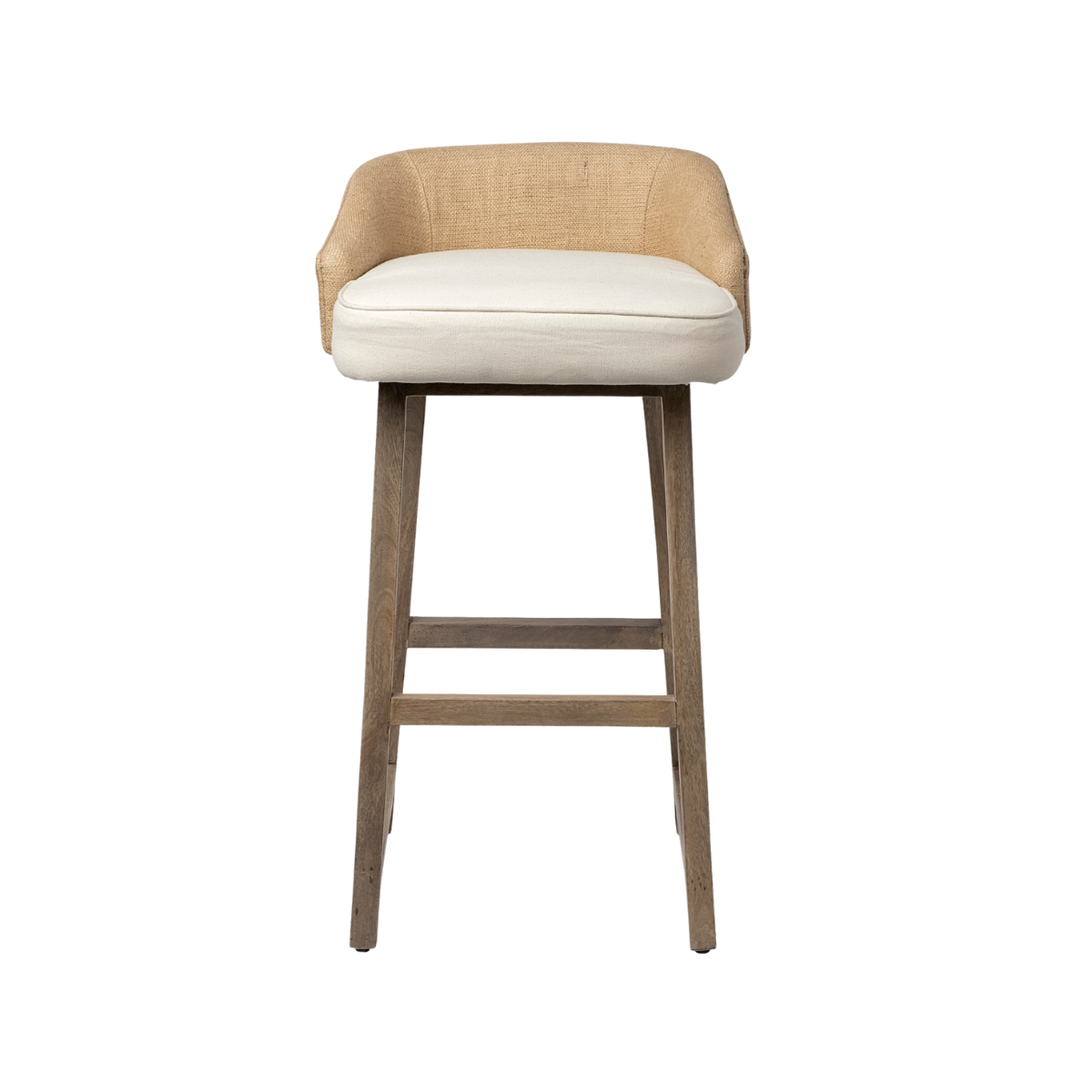 Monmouth Cream Fabric | Brown Wood | Bar Stool