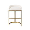 Hollyfield Cream Fabric | Gold Metal | Bar Stool